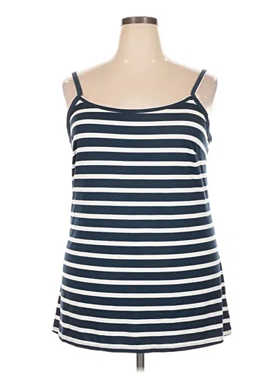 Pre-owned Terra & Sky Sleeveless Top Blue Sweetheart Neckline Tops