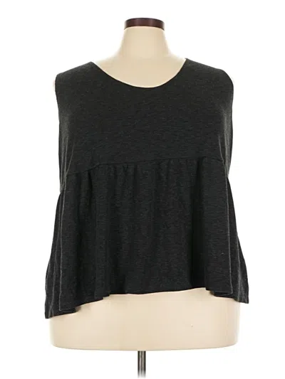 Pre-owned Terra & Sky Sleeveless Top Gray Scoop Neck Tops