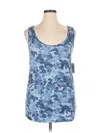 Terra & Sky Tank Top Blue Scoop Neck Tops In Blue