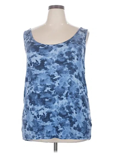 Pre-owned Terra & Sky Tank Top Blue Strapless Neckline Tops