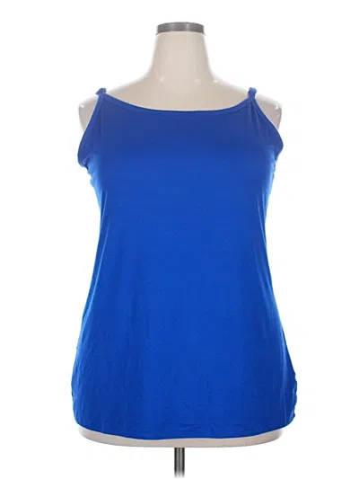 Pre-owned Terra & Sky Tank Top Blue Strapless Neckline Tops