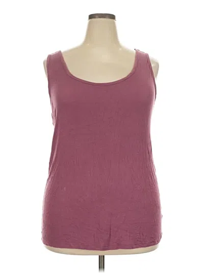 Pre-owned Terra & Sky Tank Top Burgundy Strapless Neckline Tops