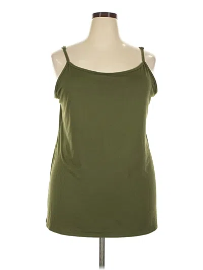Pre-owned Terra & Sky Tank Top Green Strapless Neckline Tops