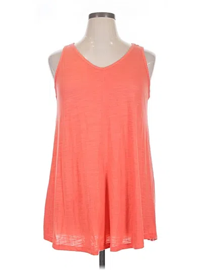 Pre-owned Terra & Sky Tank Top Orange Halter Neckline Tops
