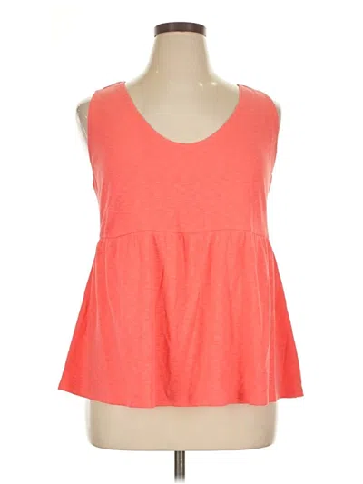 Pre-owned Terra & Sky Tank Top Orange Strapless Neckline Tops