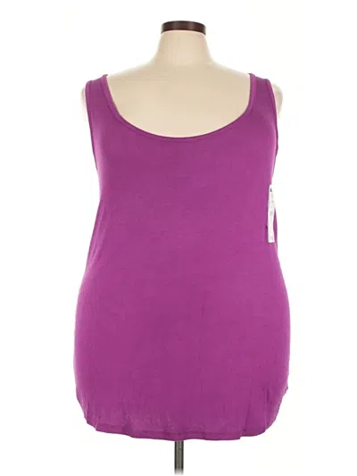 Pre-owned Terra & Sky Tank Top Purple Strapless Neckline Tops