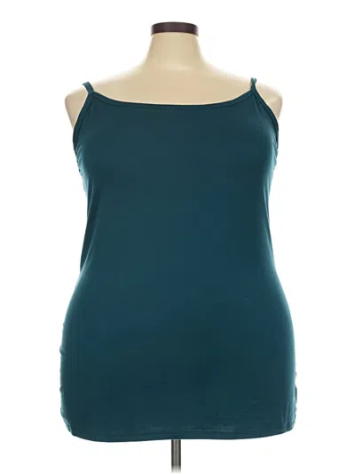 Pre-owned Terra & Sky Tank Top Teal Strapless Neckline Tops