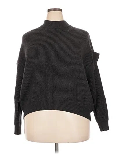 Pre-owned Terra & Sky Turtleneck Sweater In Gray