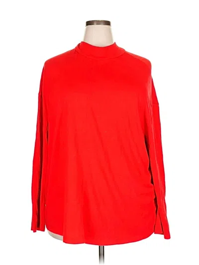 Pre-owned Terra & Sky Turtleneck Sweater In Red