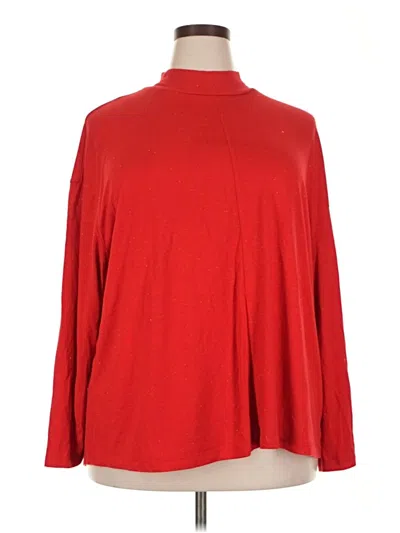 Pre-owned Terra & Sky Turtleneck Sweater In Red