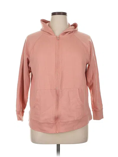 Pre-owned Terra & Sky Zip Up Hoodie In Pink