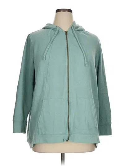 Pre-owned Terra & Sky Zip Up Hoodie In Teal