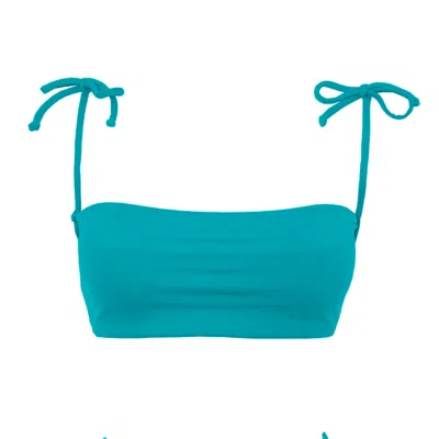 Terra Dea Women's Green / White Loco Reversible Multiway Bikini Top - Turquoise And White In Blue