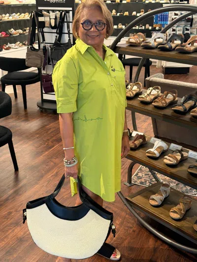 Terra Midi Shirt Dress In Lime In Green