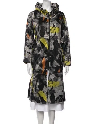 Pre-owned Terra Silk Patterned Coat In Multicolor