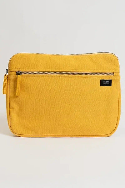 Terra Thread 13" Organic Cotton Canvas Laptop Sleeve In Mustard At Urban Outfitters