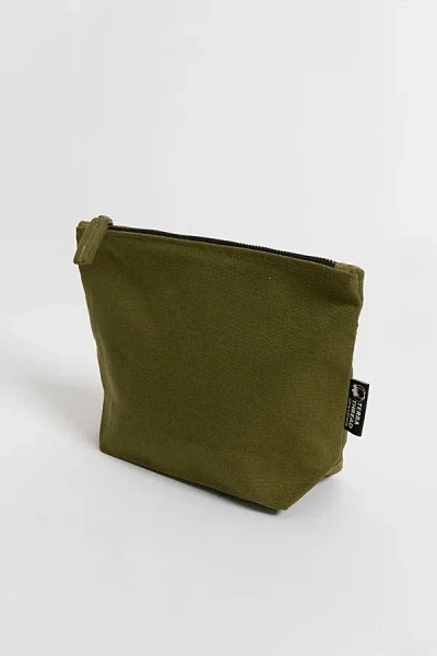 Terra Thread Organic Cotton Canvas Zippered Pouch In Olive At Urban Outfitters