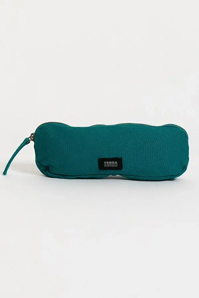 Terra Thread Organic Cotton Pencil Bag In Deep Sea Teal At Urban Outfitters In Blue