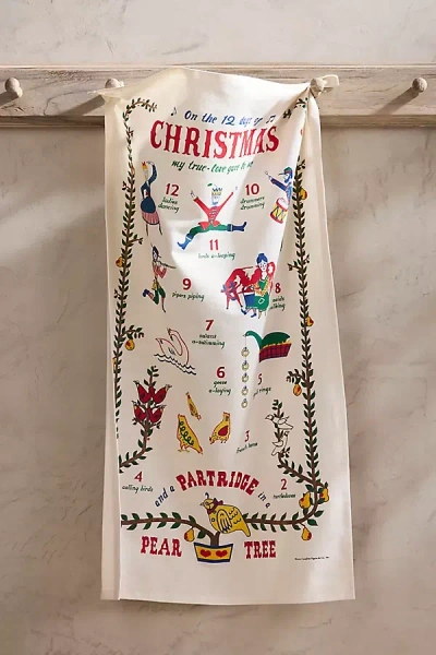 Terrain 12 Days Of Christmas Dish Towel In Multicolor