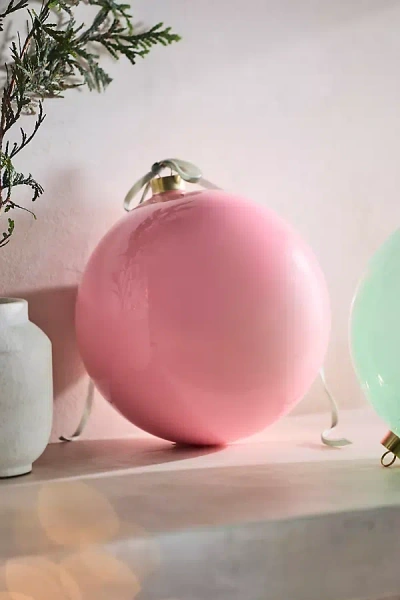 Terrain 8" Giant Glass Bauble Ornament In Pink
