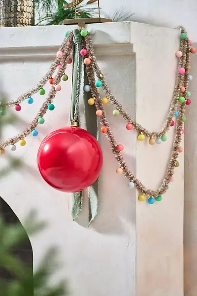 Terrain 8" Giant Glass Bauble Ornament In Red