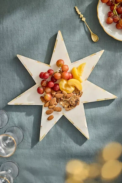 Terrain Abalone + Marble Star Serving Board In White