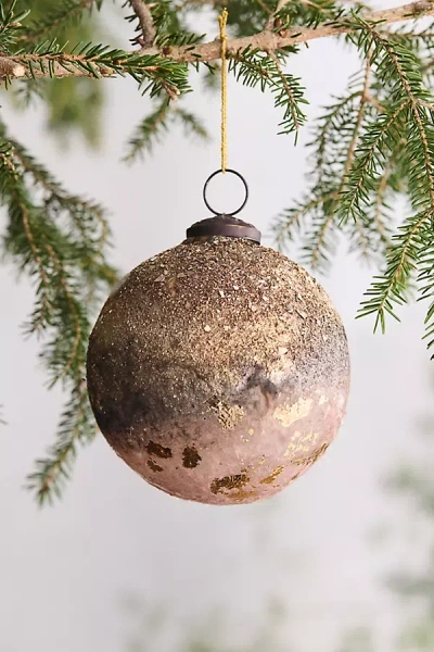 Terrain Aged Glitter Ombre Glass Globe Ornament