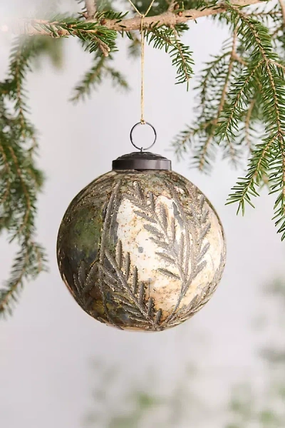 Terrain Aged Silver Fir Glass Globe Ornament In Multi