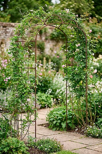 Terrain Aged Steel Garden Arch, Extra Large