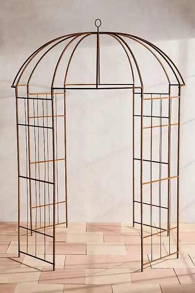 Terrain Aged Steel Gazebo In Brown