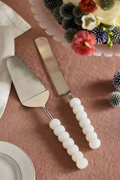 Terrain Alabaster Resin Cake Serving Set