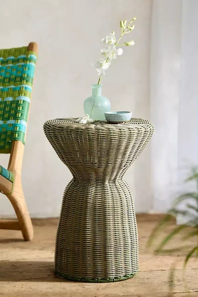 Terrain All Weather Wicker Side Table, Tall In Neutral