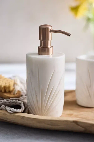 Terrain Aloe Etched Marble Bath Dispenser