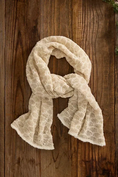 Terrain Alpaca Knit Scarf In White