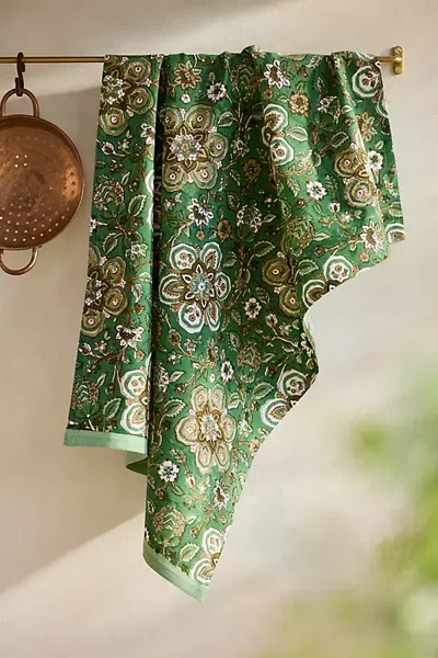 Terrain Amara Cotton Dish Towel In Green