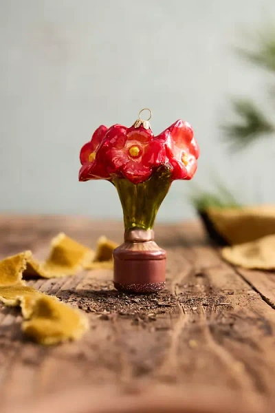 Terrain Amaryllis Glass Ornament In Red