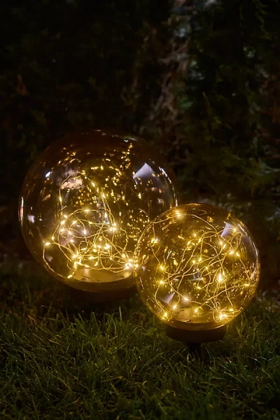 Terrain Amber Globe Solar Stake Light