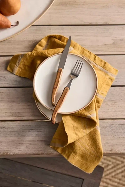 Terrain Amber Stripe Linen Napkins, Set Of 2 In Brown