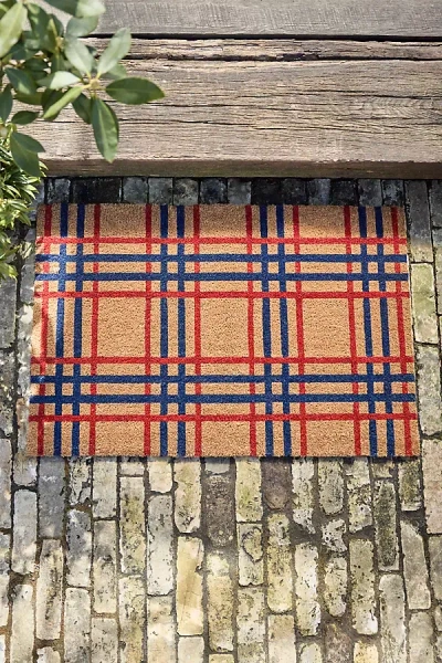 Terrain Americana Plaid Doormat In Brown