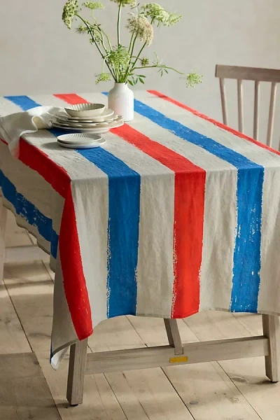 Terrain Americana Stripe Linen Tablecloth