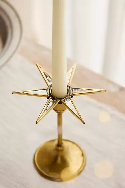 Terrain Antique Mirrored Star Candle Cuff In Gold