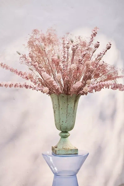 Terrain Antiqued Metal Urn Vase In Green