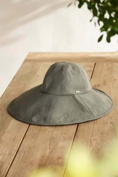 Terrain Asymmetrical Brim Cotton Crusher Hat, Solid In Green