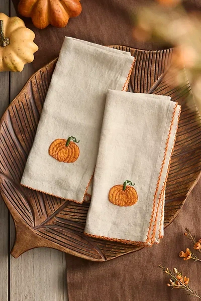 Terrain Autumn Icon Embroidered Napkins, Set Of 2