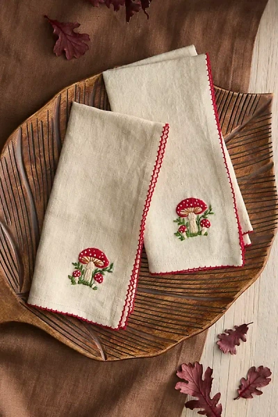 Terrain Autumn Icon Embroidered Napkins, Set Of 2
