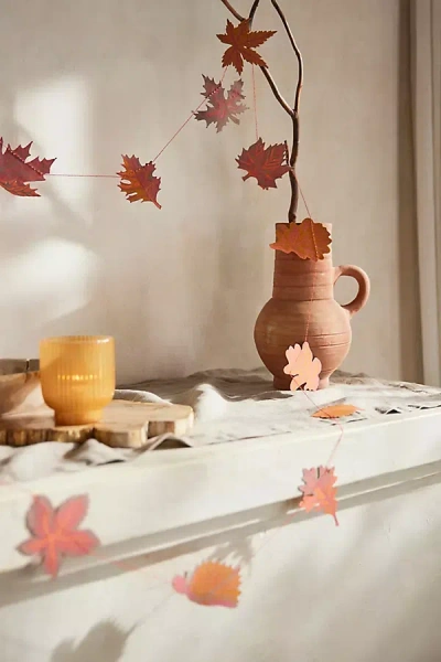 Terrain Autumn Leaves Paper Garland In Brown