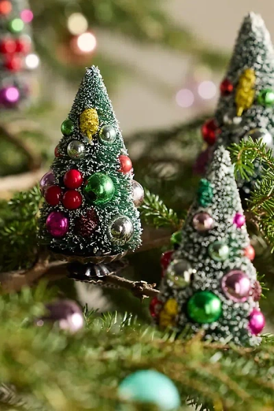 Terrain Bauble Brush Tree Clip Ornaments, Set Of 5