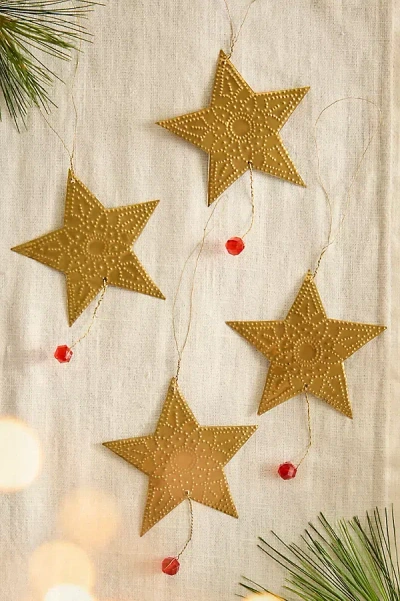 Terrain Beaded Charm Star Ornaments, Set Of 4