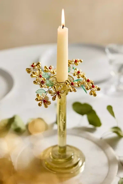 Terrain Beaded Floral Candle Wreaths, Set Of 2