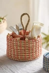 Terrain Beaded Seagrass Utensil Holder In Orange